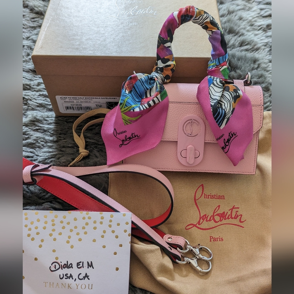 Christian Louboutin Calf Sakura Pink Mini Bag.